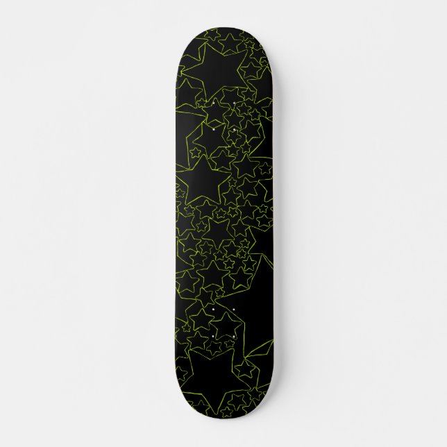 Skateboard Estrellas, estrellas, estrellas - Lime Green (Anverso )