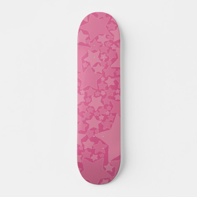 Skateboard Estrellas, estrellas, estrellas - rosa (Anverso )