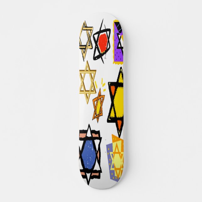 SKATEBOARD ESTRELLAS JUDÍAS PRO DECK - REGALOS JUDAIC - HANUK (Anverso )