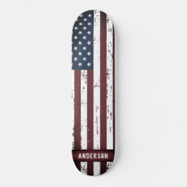 Skateboard Estrellas y bandas personalizadas Bandera estadoun