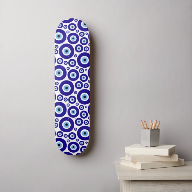 Skateboard Evil Eye Pattern, Greek Eye, Turkish Eye, Nazar (Arte de la pared)
