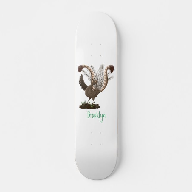 Skateboard Excelente ilustracion de personalizado de lyrebird (Anverso )