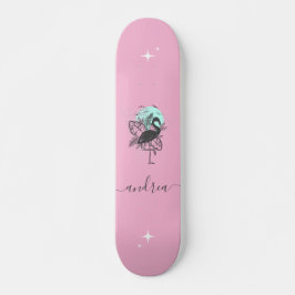 Skateboard Exótico Flamingo Rosado nombre espumoso de verano 