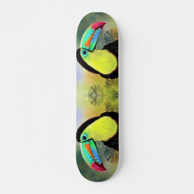 Skateboard Exótico pájaro trópico toco tucán - pintura (Anverso )