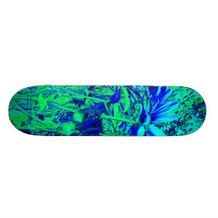Skateboard Experiencia floral del verde azul