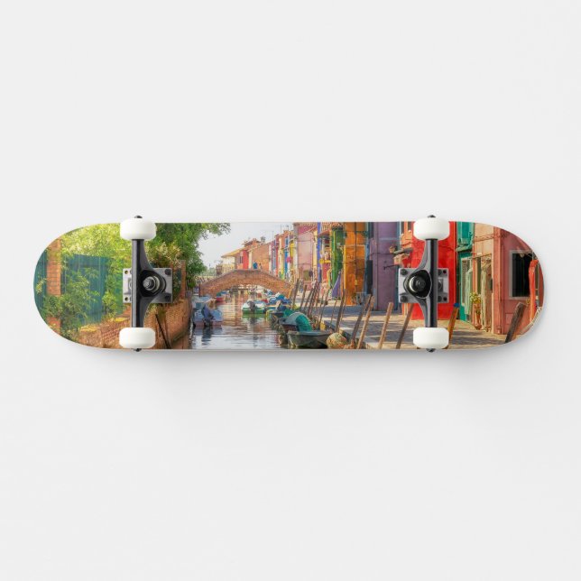 Skateboard Explore the Vibrant Charm of Burano (Horz)
