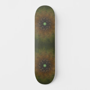 Skateboard Explosión de Mandala Cósmica Esmeralda