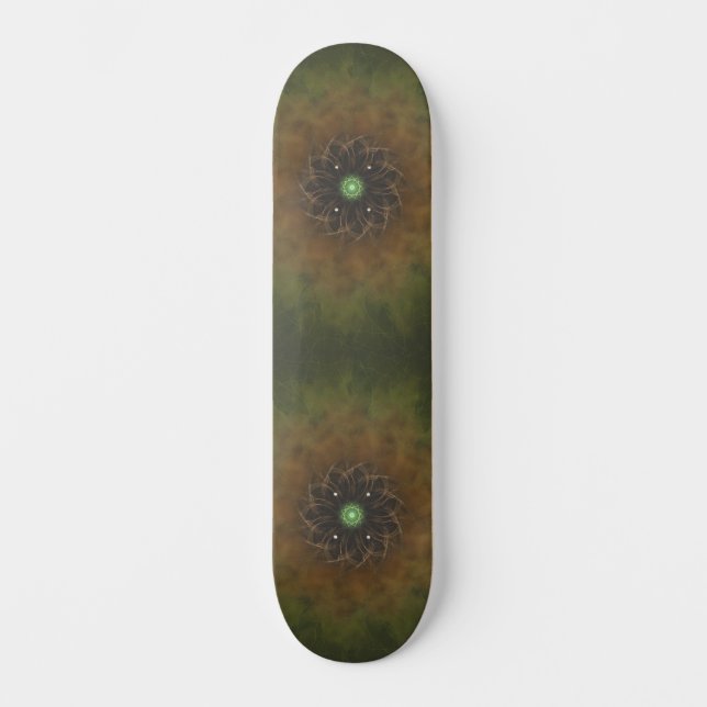 Skateboard Explosión de Mandala Cósmica Esmeralda (Anverso)