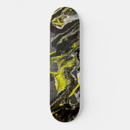 Skateboard Expresionismo abstracto negro y amarillo
