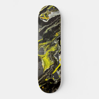 Skateboard Expresionismo abstracto negro y amarillo