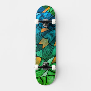Skateboard Expresionismo moderno verde azul
