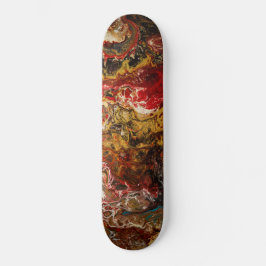 Skateboard Expressionismo abstracto Oro negro y rojo