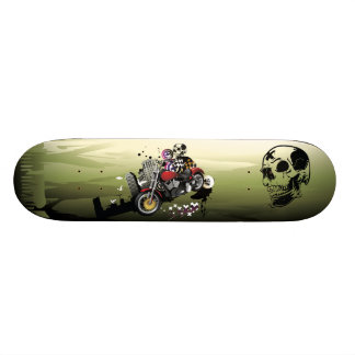 Skateboard Extracto urbano de la motocicleta y de los cráneos
