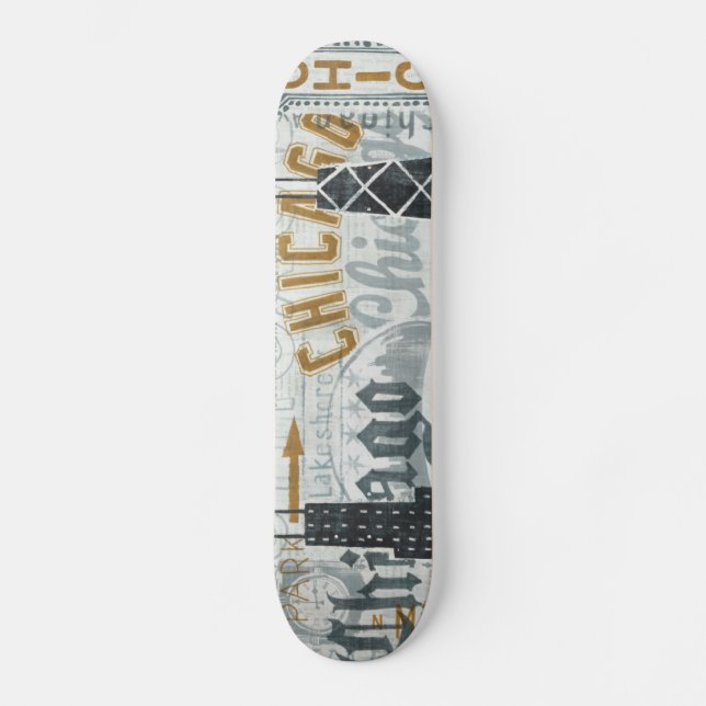 Skateboard Ey vintage de Chicago (Anverso)