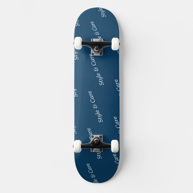 Skateboard Eye Catching Custom Brand Name Text Pattern Navy (Anverso)