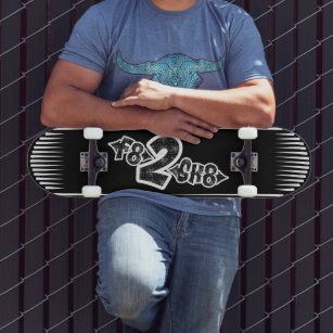 Skateboard F8 2 SK8 blanco negro