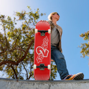 Skateboard F8 2 SK8 rojo blanco