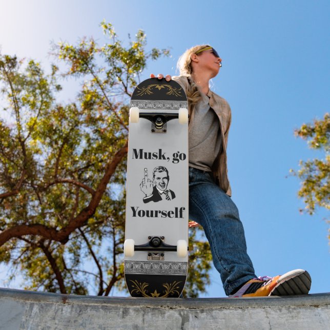 Skateboard F You Musk Trucker Hat (Exterior 1)