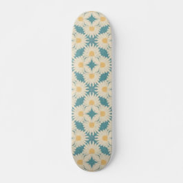 Skateboard Faded Retro Style Daisises