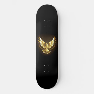 Skateboard Falsa paloma de paz del Relieve metalizado dorado 