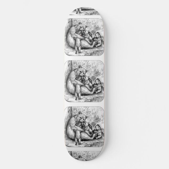 Skateboard Familia De Oso (Anverso)