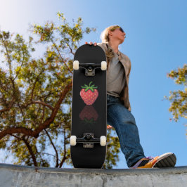 Skateboard fan art Pac-Man pixel fraise noir