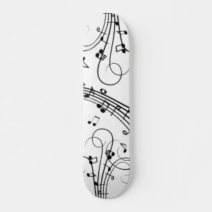 Skateboard Fancy Music Notes