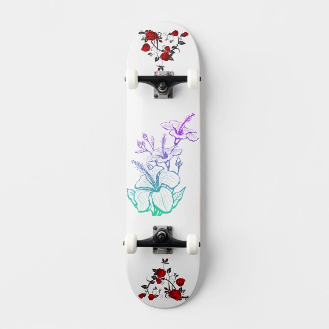 Skateboard Fantasía Adorable Flowers Picture (Anverso)