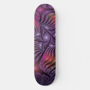 Skateboard Fantasía colorida Resumen Trippy Purple Fractal