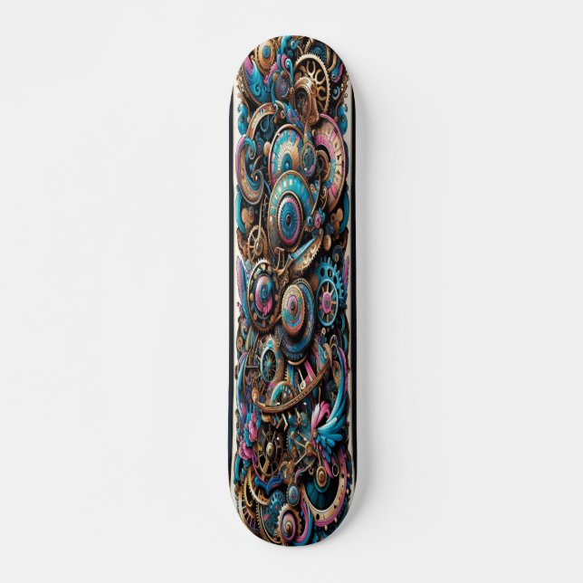 Skateboard "Fantasia del reloj" (Anverso )