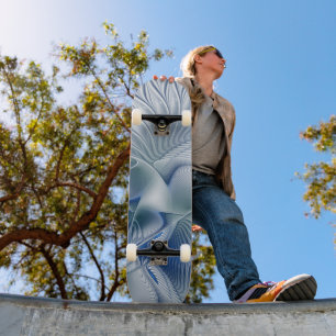 Skateboard Fantasía dinámica abstracta tonos azules arte frac
