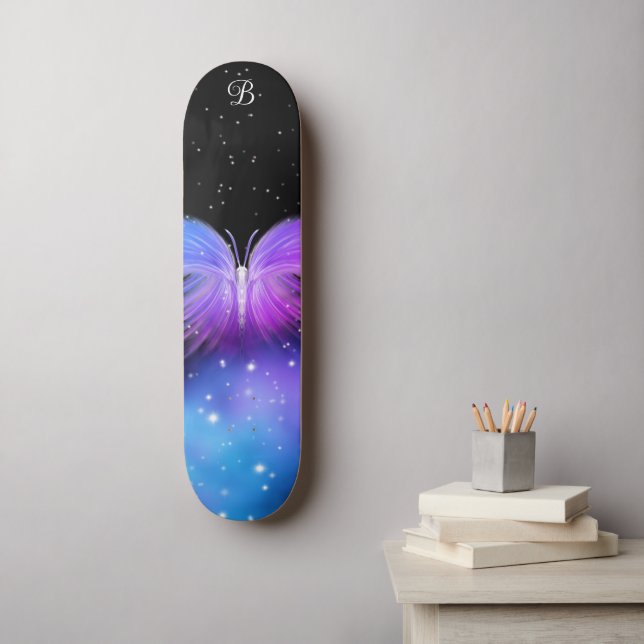 Skateboard Fantasía espacial Mariposa Cósmica (Arte de la pared)