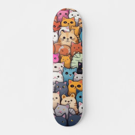 Skateboard Fantasía felina: Cute Anime Gats Galore