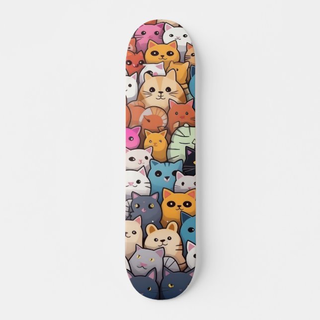 Skateboard Fantasía felina: Cute Anime Gats Galore (Anverso )