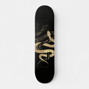 Skateboard Fantasy Gold and Black Mystical Snakes 