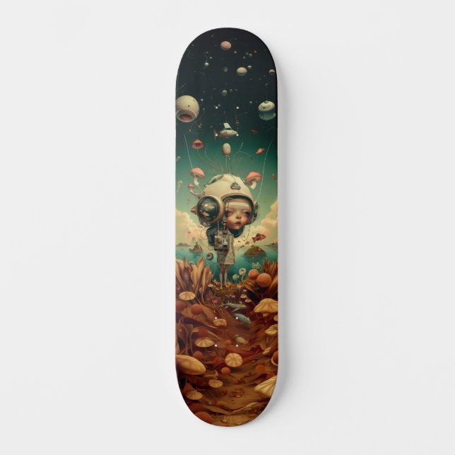 Skateboard Fantasy wall art skateboard.  (Anverso)