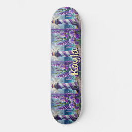 Skateboard Faro morado con Foxglove e Iris personalizado