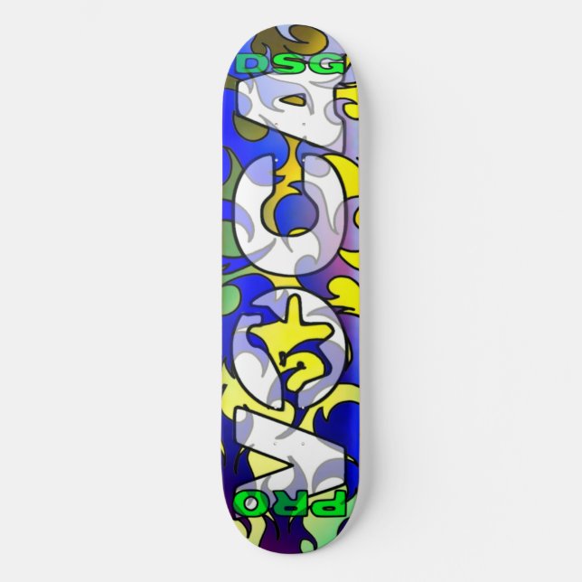 Skateboard Favorable blanco Skatedeck del diseño de Voca (Anverso)