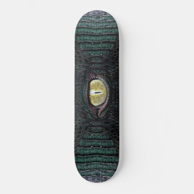 Skateboard Favorable tablero #2 del cocodrilo verde clásico (Anverso)