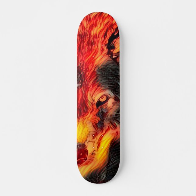 Skateboard Favorable tablero del fuego del lobo del artesano (Anverso )