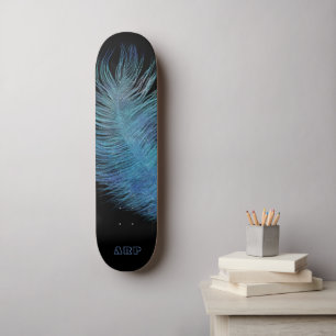 Skateboard *~* Feather Cosmic Midnight Sky Pastel Boho