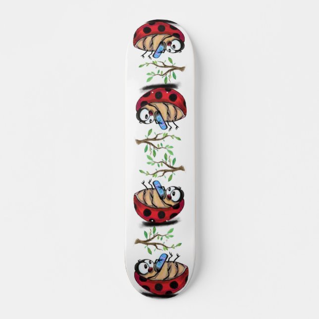 Skateboard Felices Ladybugs con teléfono - Dibujo Personaliza (Anverso )