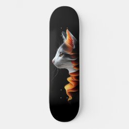 Skateboard Feline Elegance