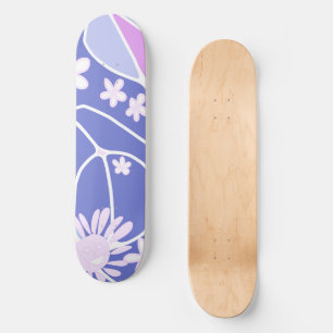 Skateboard Feliz arte de Neuro floral - Gradiente púrpura