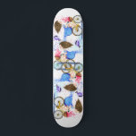 Skateboard Feliz Chica Joven En Bicicleta - Romántico - Dibuj<br><div class="desc">Feliz Chica en bicicleta - Dibujo divertido de corazones románticos de amor y flores - Elegir / Añadir su texto y colores únicos - Hacer su regalo especial - Redimensionar y mover o eliminar y agregar elementos / texto con herramienta de personalización ! - Dibujo y diseño por MIGNED. También...</div>