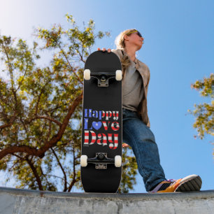 Skateboard FELIZ DÍA DE AMOR Bandera estadounidense