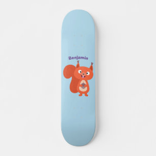 Skateboard Feliz ilustracion de personalizado de ardilla roja