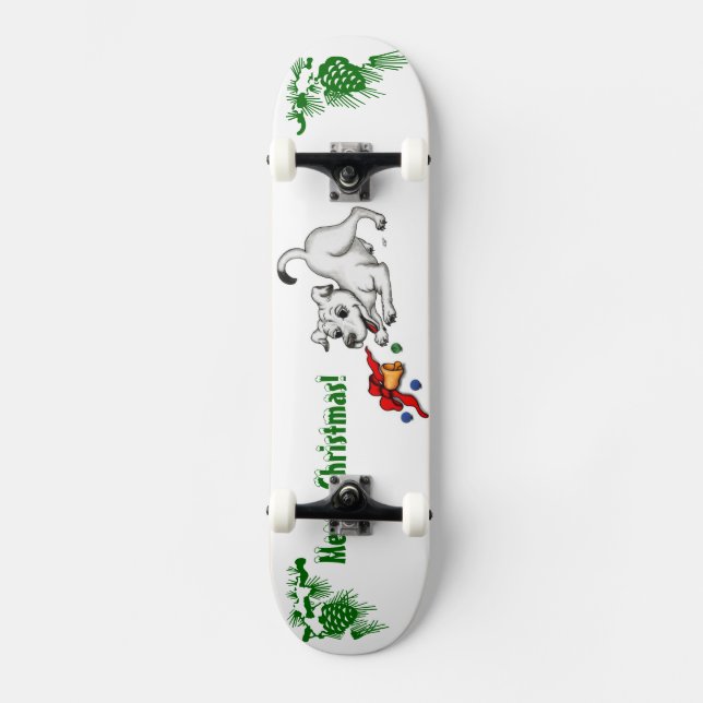 Skateboard ¡Feliz Navidad! Cachorro con bell y ball (Anverso)