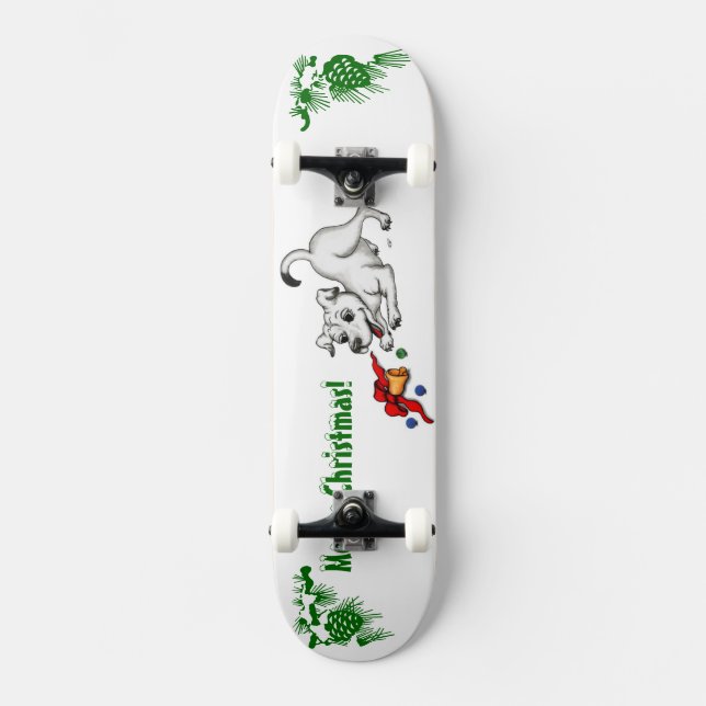 Skateboard ¡Feliz Navidad! Cachorro con bell y ball (Anverso)