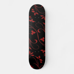 Skateboard Fern decorativo rojo y negro asombroso
